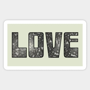 Mass of Bike Chain Love (black outline) Magnet